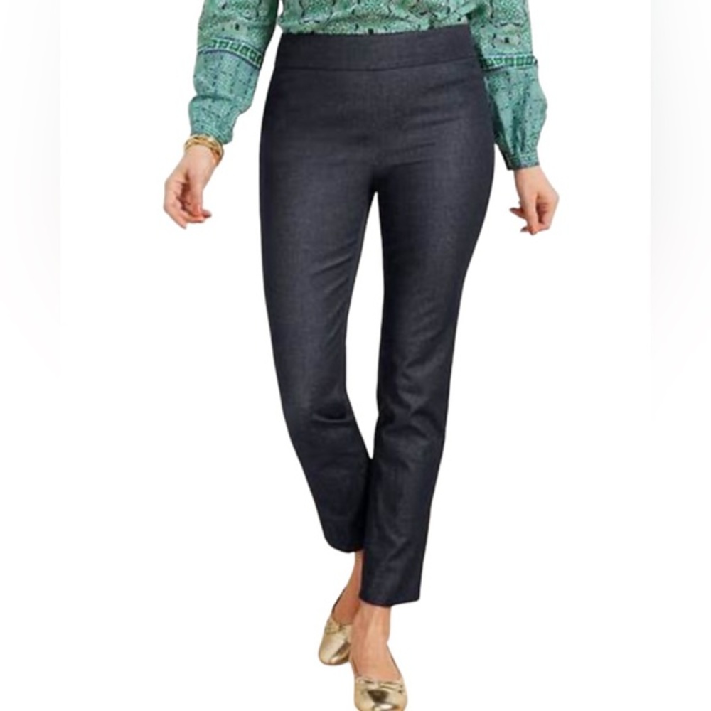 Talbots Dark Wash Blue Chatham Ankle Pant Lightweight Denim Size 8 Petite
